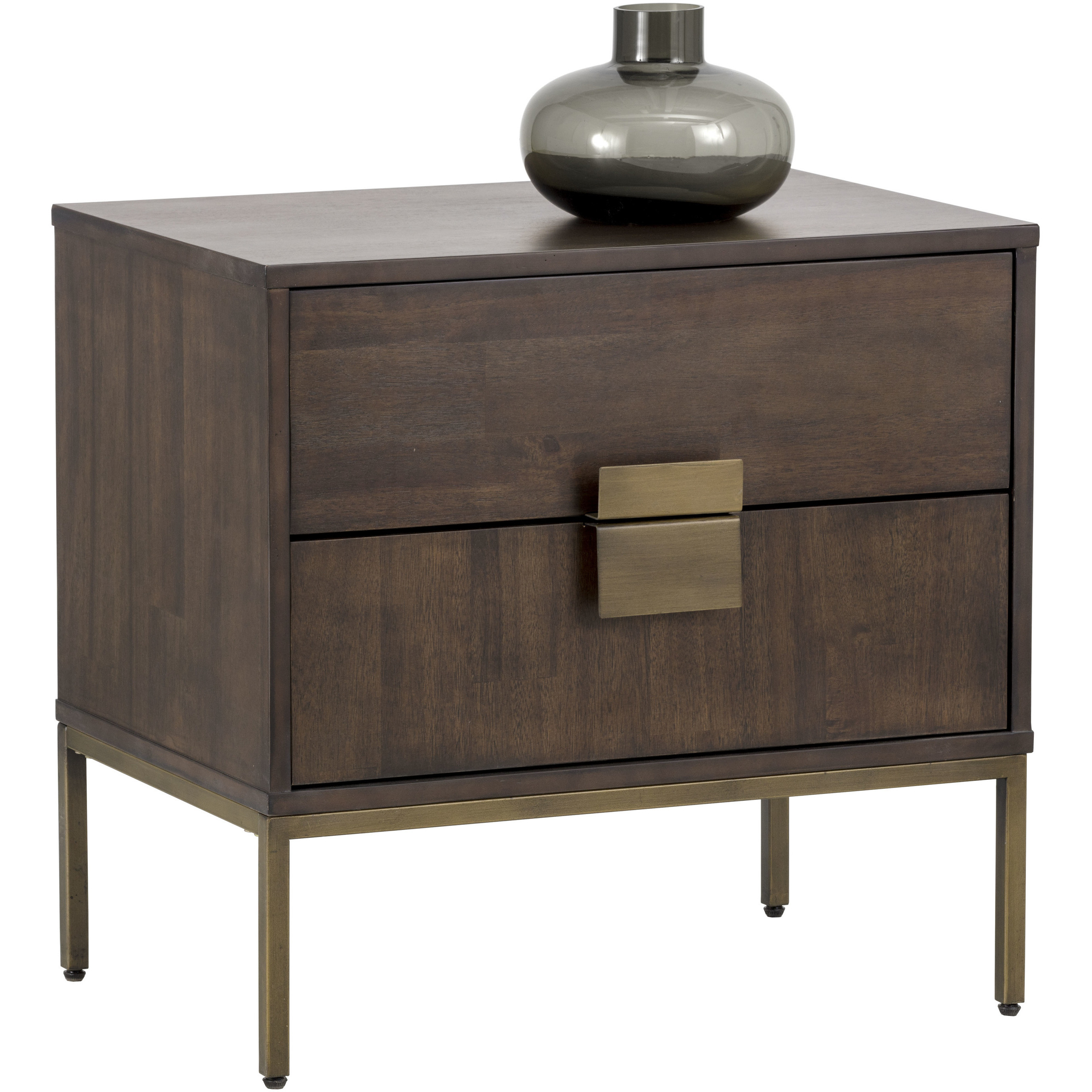 Jade 25.5 X 24.5 inch Antique Brass / Dark Mango Night Stand